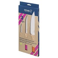 Набор ножей Opinel Parallele POP trio set №126, №118, №120, дерев. рукоять, нерж, сталь, кор. 002134