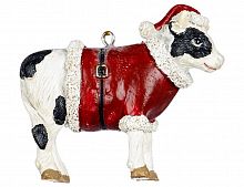 Ёлочная игрушка "Новогодняя корова" (пятнистая), полистоун, 8 см, Goodwill