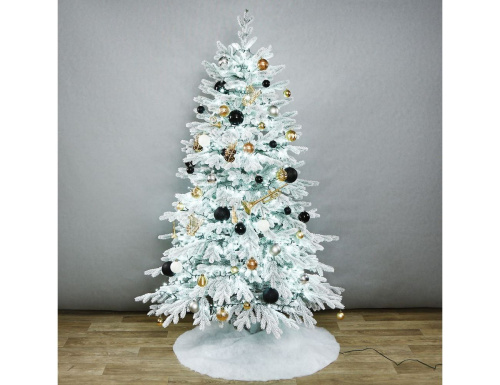 Искусственная елка с гирляндой и игрушками Финская: Christmas Jazz заснеженная 210 см, 700 холодных белых LED, контроллер, ЛИТАЯ 100%, Winter Deco в интернет-магазине VsemPodarok.com