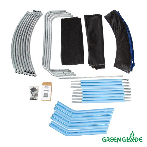 Батут уличный Green Glade с сеткой 12-футовый 4 ножки 8 стоек (2 кор.) фото 5