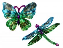 Набор ёлочных игрушек "Бабочка и стрекоза", акрил, 2 шт., 10 см, разные модели, Kurts Adler