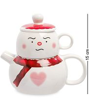 MUG-142/4 Набор из кружки и чайника «Романтичный снеговик»
