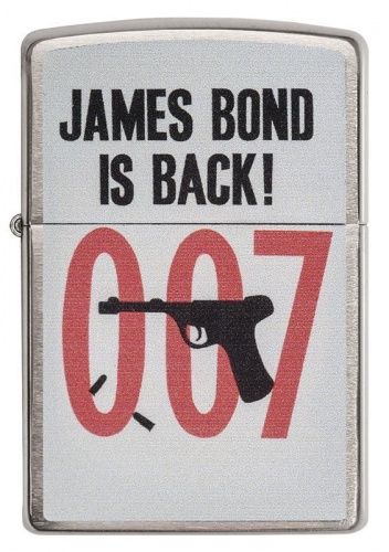 Зажигалка ZIPPO James Bond с покрытием Brushed Chrome, латунь/сталь, серебристая, матовая, 36x12x56, 29563 фото 2