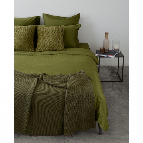 Комплект постельного белья двуспальный из сатина оливкового цвета из коллекции wild фото 5