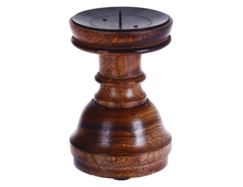 Подсвечник для широкой свечи МАНГО-СПА, деревянный, 14 см, Koopman International