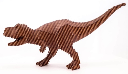 Конструктор деревянный UNIWOOD Тираннозавр с набором карандашей фото 9