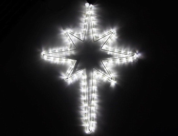 Светодиодная "Рождественская звезда", дюралайт, 90 холодных белых LED-огней, 52 см, коннектор, уличная, SNOWHOUSE