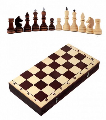 Шахматы турнирные парафинированные с темной доской фото 2
