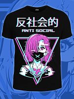Мужская футболка"Antisocial Аниме"