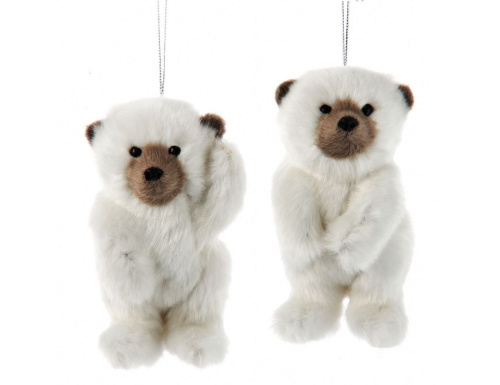 Ёлочная игрушка МИШКА ПЛЮШИК, искусственный мех, 11 см, Kurts Adler фото 2