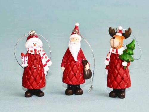 Набор ёлочных игрушек "Трое из лапландии", полистоун, 8 см (3 шт.), Breitner