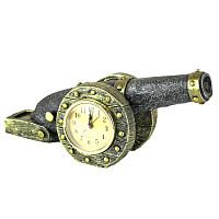 Часы патинированные золотом "Пушка" 29*13 см