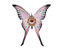 Ёлочная игрушка ФАРФАЛЛЕ МАДЖИКЕ, полистоун, розовая, 15 см, EDG
