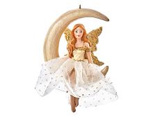 Ёлочная игрушка ФЕЯ НЭЛИЯ - ЛУННАЯ МЕЧТАТЕЛЬНИЦА, полистоун, текстиль, 11 см, Kurts Adler
