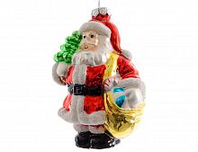 Ёлочная игрушка "Санта с мешком подарков", стекло, 13 см, Kaemingk