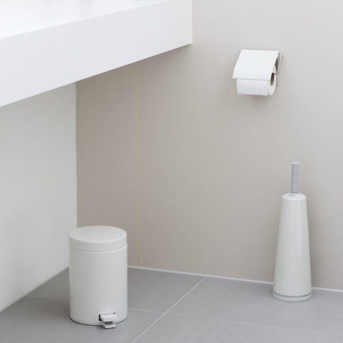 Держатель для туалетной бумаги Sistema из нержавеющей стали, белого цвета фото 2