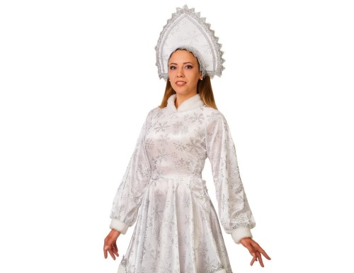 Карнавальный костюм Снегурочка Амалия, белый, Батик фото 2
