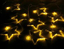 Электрогирлянда - бахрома "Волшебные звёздочки", 8 тёплых белых LED-огней, 105х30-50 см, таймер, батарейки, Kaemingk