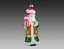 Ёлочная игрушка "Дед мороз с подарками", стекло, 6х14 см, Holiday Classics