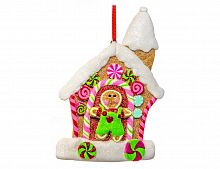 Ёлочная игрушка "Пряничный мальчик в домике", полирезин, 8х1.5х10.5 см, Forest Market