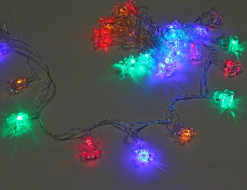 Электрическая гирлянда "Медвежата", 30 разноцветных LED-огней, 2.4+0.7 м, контроллер, прозрачный провод, SNOWHOUSE фото 2
