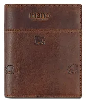 Бумажник Mano Don Leon, натуральная кожа в коричневом цвете, 9,7х11,7 см
