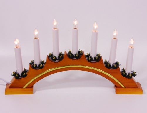 Светильник рождественский декоративный VERA (орех) на 7 свечей, 42х23 см, STAR trading фото 2