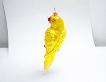 Ёлочная игрушка ЖЁЛТЫЙ ОЖЕРЕЛОВЫЙ ПОПУГАЙ, стекло, 16 см, GMC z.o.o.