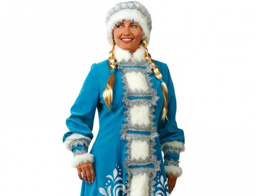 Карнавальный костюм Снегурочка с аппликацией, размер 44-48, Батик фото 2