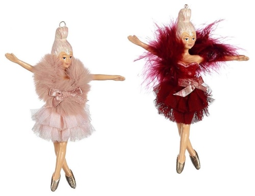 Ёлочная игрушка "Салонная балерина", полистоун, текстиль, 16.5 см, Goodwill фото 2