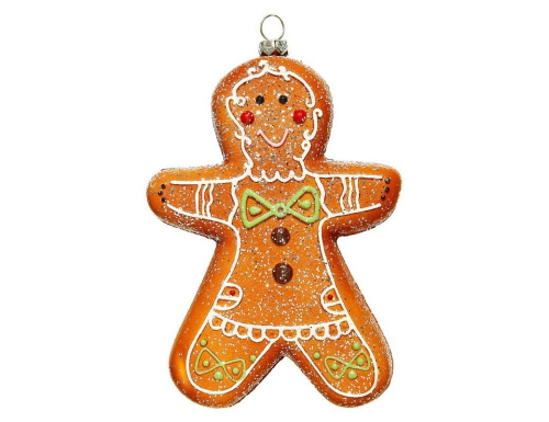 Ёлочная игрушка ПРЯНИЧНЫЙ ЧЕЛОВЕЧЕК, пластик, 16 см, Kaemingk (Decoris)
