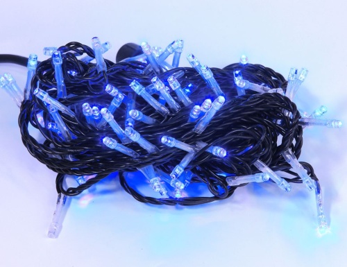 Электрогирлянда "Твинкл лайт" BLINKING (мерцающая) 100 LED ламп, 10 м, коннектор, черный провод PVC, уличная, BEAUTY LED фото 5