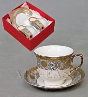 Набор чайный "Золотой медальон" из 8 предметов, каждый объемом 220 мл