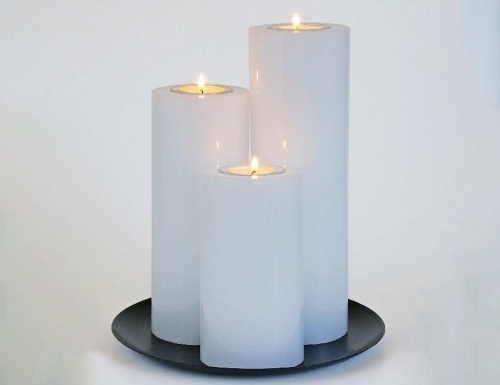 Набор свечей-подсвечников под чайные свечи "Триада", 25 см, Омский Свечной фото 3