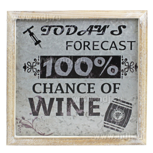 Панно "100% Wine" 30*30*3 см