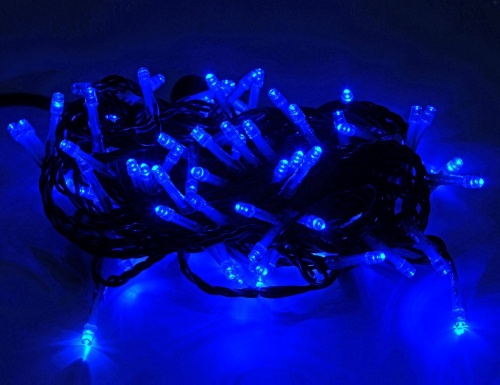 Электрогирлянда "Твинкл лайт" BLINKING (мерцающая) 100 LED ламп, 10 м, коннектор, черный провод PVC, уличная, BEAUTY LED фото 2