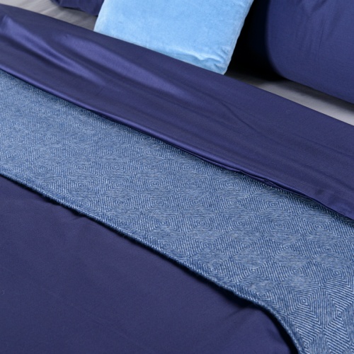 Комплект постельного белья полутораспальный из сатина темно-синего цвета из коллекции essential фото 7