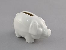 Фигурка Leander "Фигурка Поросенок-Копилка" - Фарфор, Белый