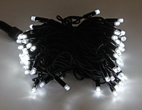 Гирлянда светодиодная уличная Super Rubber 100 холодных белых LED, 10 м, черный каучук, соединяемая, IP44, SNOWHOUSE фото 4