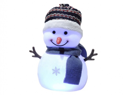 Светящаяся миниатюра "Задорный снеговичок" с разноцветными LED огнями, 18 см, асс.3, батарейки, Kaemingk фото 2