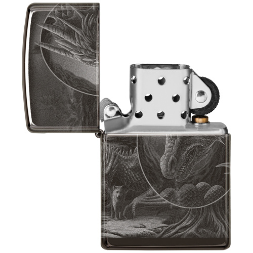 Зажигалка Zippo Lisa Parker с покрытием High Polish Black, чёрная, глянцевая, 38x13x57 мм фото 4