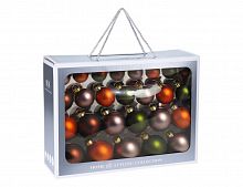 Набор стеклянных ёлочных шаров "Праздничный аккорд - осенние чары", 52 шара разных диаметров, Koopman International