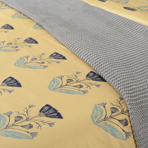 Комплект постельного белья полутораспальный из сатина с принтом "Летний цветок" из коллекции essenti фото 6