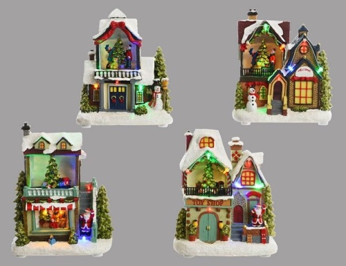 Светодинамическая миниатюра "Новый год на пороге" со Снеговиком, полистоун, 7 разноцветных LED-огней, динамика, 18 см, батарейки, Kaemingk фото 2