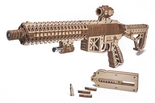 Механическая сборная модель Wood Trick Штурмовая винтовка AR-T фото 3
