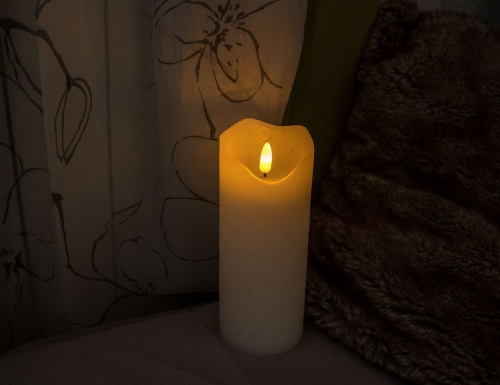 Свеча восковая "Живая душа", тёплый белый LED-огонь, 'натуральный фитилёк' 3D, таймер, Kaemingk фото 3
