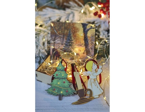 Набор елочных игрушек Vintage Christmas: Канун Рождества 5-10 см, дерево, подвеска, Winter Deco