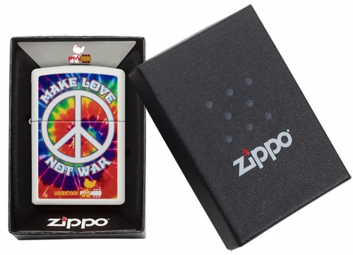 Зажигалка Zippo Woodstock с покрытием White Matte, латунь/сталь, белая, матовая, 36x12x56 мм фото 3