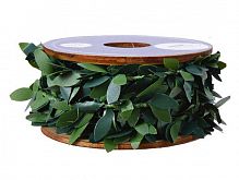 Декоративная лента "Благородные листики", зелёная, Kaemingk