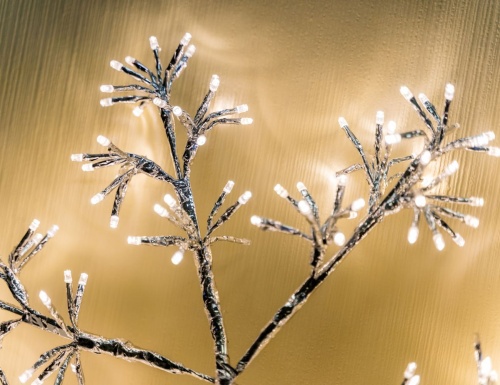 Подвесная светящаяся снежинка ВОЛШЕБНЫЕ КИСТОЧКИ мерцающая, серебряная, LED-огни, уличная, Kaemingk (Lumineo) фото 2